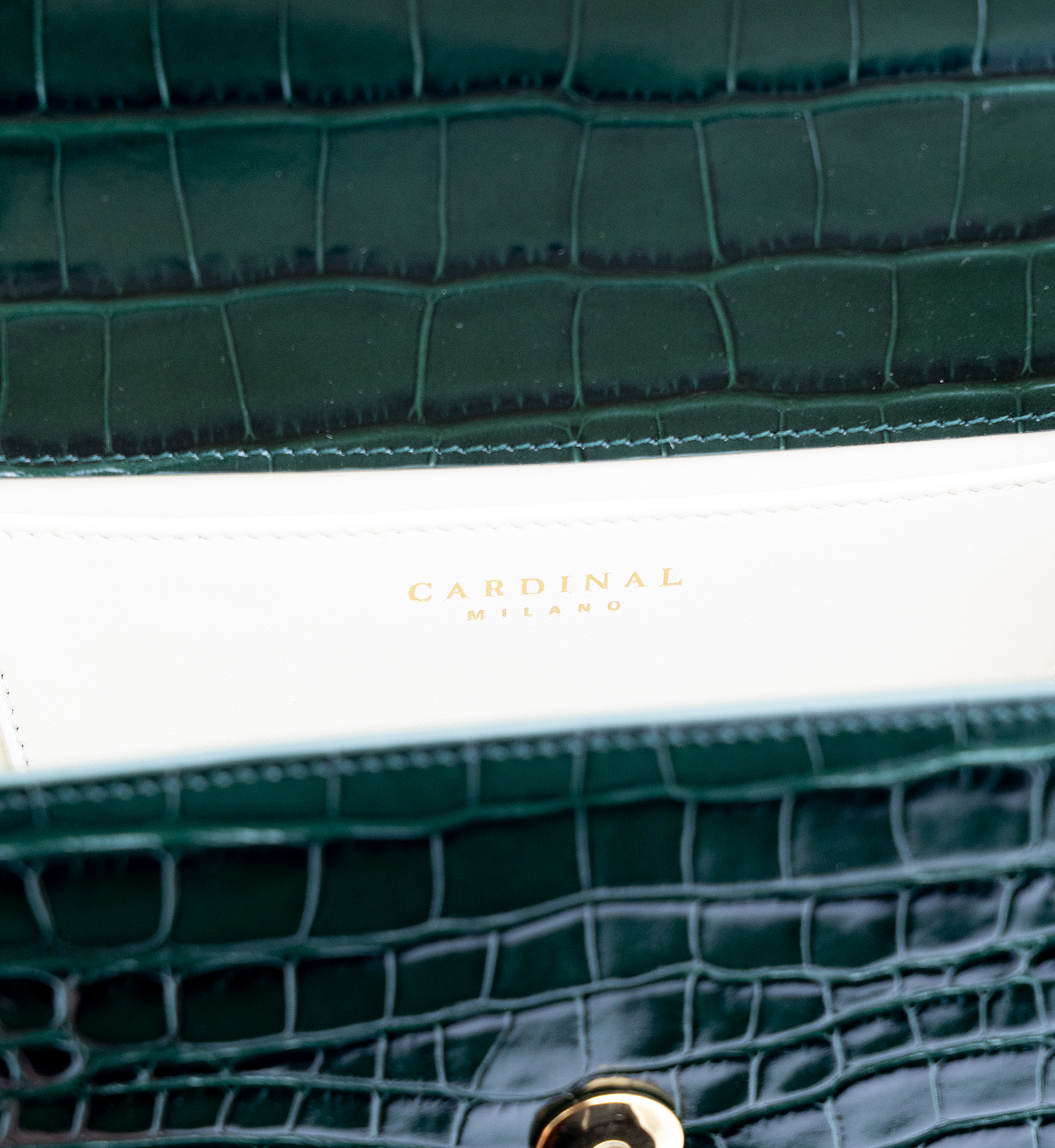Cardinal Milano First Lady Green croc embossed leather bag – First Lady Green croc embossed leather bag - Image 6