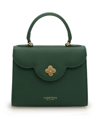 First Lady Green textured leather handbag