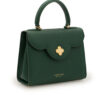 First Lady Green textured leather handbag – by Cardinal Milano – luxury italian design