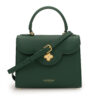 First Lady Green textured leather handbag – by Cardinal Milano – luxury italian design