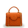 Cardinal Milano First Lady Small Orange Ostrich Leather Handbag – First Lady Small Orange Ostrich Leather Handbag – by Cardinal Milano – luxury italian design