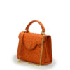First Lady Small Orange Ostrich Leather Handbag - immagine 2