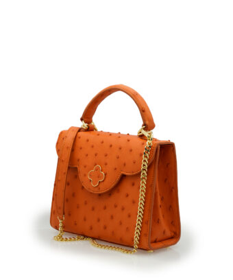 Alternative view of First Lady Small Orange Ostrich Leather Handbag