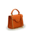 First Lady Small Orange Ostrich Leather Handbag - immagine 3