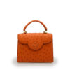 First Lady Small Orange Ostrich Leather Handbag - immagine 4