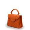 First Lady Small Orange Ostrich Leather Handbag - immagine 5