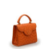 First Lady Small Orange Ostrich Leather Handbag - immagine 6