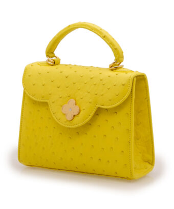 Alternative view of First Lady Small Yellow Ostrich Leather Handbag