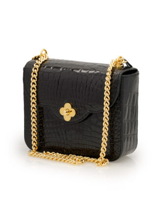 Cardinal Milano Bags – Alternative view of First Date Black alligator leather bag