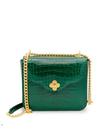 Cardinal Milano Bags – First Date Emerald Green alligator leather bag