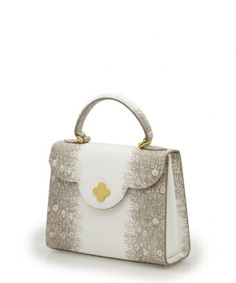 Alternative view of First Lady Beige Lizard-Embossed Calf Leather Handbag