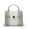 First Lady Beige Lizard-Embossed Calf Leather Handbag – by Cardinal Milano – luxury italian design