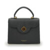 First Lady Black Textured Calf Leather Handbag – by Cardinal Milano – luxury italian design