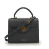 ⁦First Lady Black Textured Calf Leather Handbag⁩ - الصورة ⁦4⁩