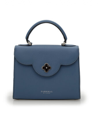 First Lady Blue Jeans Textured Calf Leather Handbag
