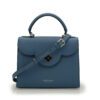 First Lady Blue Jeans Textured Calf Leather Handbag - Image 6