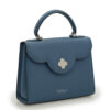 First Lady Blue Jeans Textured Calf Leather Handbag - Image 5