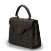 Cardinal Milano First Lady Grey Crocodile-Embossed Calf Leather Handbag – First Lady Grey Crocodile-Embossed Calf Leather Handbag - Image 2