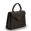 Cardinal Milano First Lady Grey Crocodile-Embossed Calf Leather Handbag – First Lady Grey Crocodile-Embossed Calf Leather Handbag - Image 3