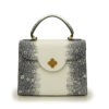 First Lady Grey Lizard-Embossed Calf Leather Handbag