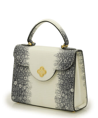 Alternative view of First Lady Grey Lizard-Embossed Calf Leather Handbag