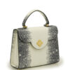 First Lady Grey Lizard-Embossed Calf Leather Handbag - immagine 4