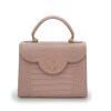 First Lady Tea Rose Crocodile-Embossed Calf Leather Handbag – by Cardinal Milano – luxury italian design
