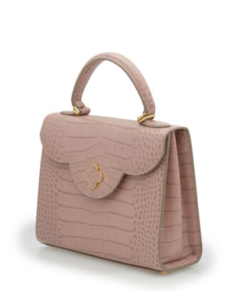 Alternative view of First Lady Tea Rose Crocodile-Embossed Calf Leather Handbag