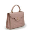 Cardinal Milano First Lady Tea Rose Crocodile-Embossed Calf Leather Handbag – First Lady Tea Rose Crocodile-Embossed Calf Leather Handbag - الصورة 5