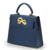 Cardinal Milano Lady Cardinal Blue Night Crocodile-Embossed Calf Leather Handbag – Lady Cardinal Blue Night Crocodile-Embossed Calf Leather Handbag - الصورة 2