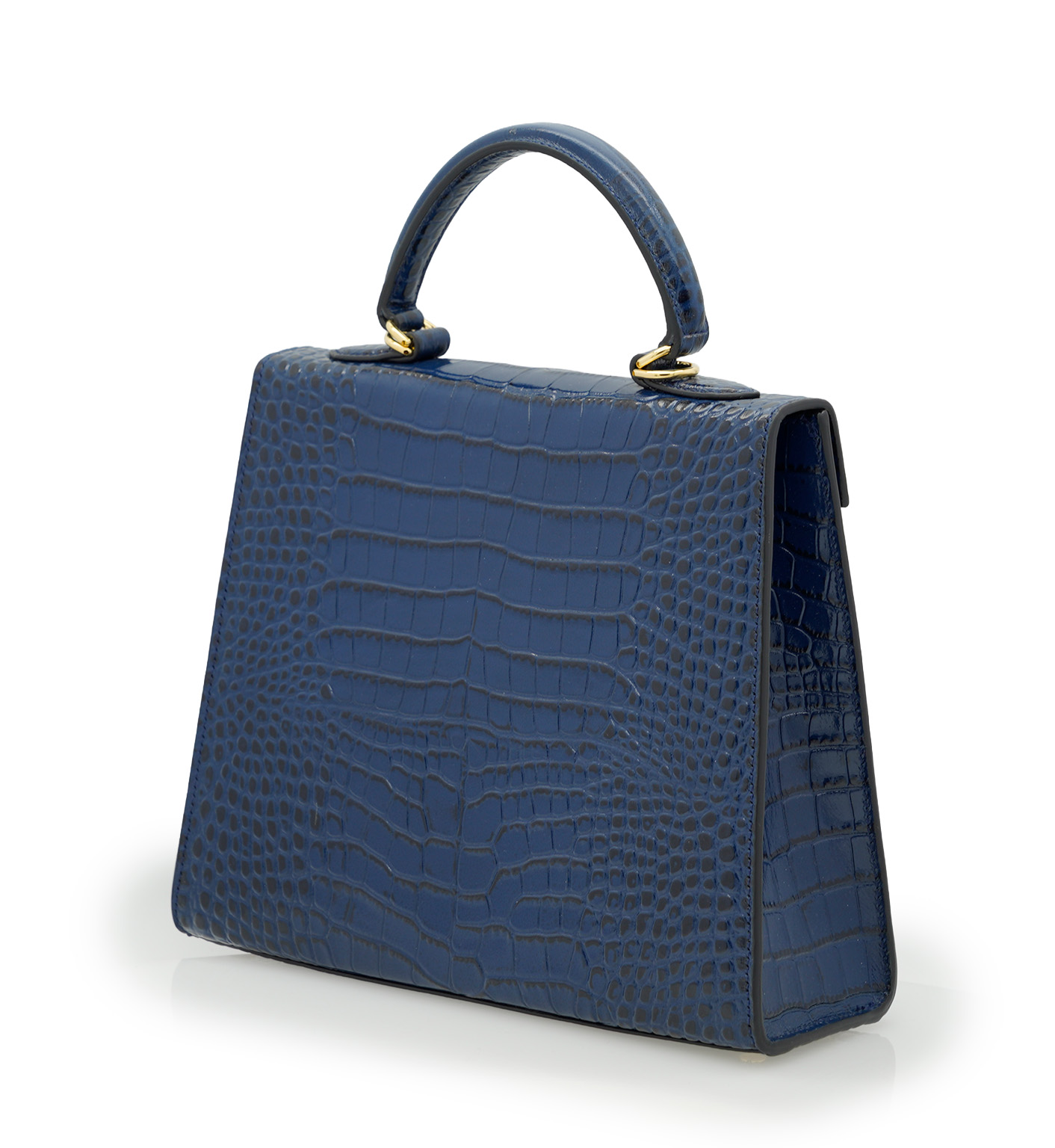 Cardinal Milano Lady Cardinal Blue Night Crocodile-Embossed Calf Leather Handbag – Lady Cardinal Blue Night Crocodile-Embossed Calf Leather Handbag - الصورة 5