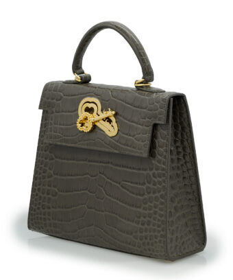 Alternative view of Lady Cardinal Taupe Crocodile-Embossed Calf Leather Handbag