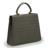 Lady Cardinal Taupe Crocodile-Embossed Calf Leather Handbag - immagine 3