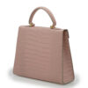 Lady Cardinal Tea Rose Crocodile-Embossed Calf Leather Handbag - Image 5