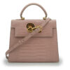 Lady Cardinal Tea Rose Crocodile-Embossed Calf Leather Handbag - Image 4