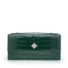 Time 22 Green Crocodile-Embossed Calf Leather Clutch