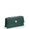 Time 22 Green Crocodile-Embossed Calf Leather Clutch - Image 3